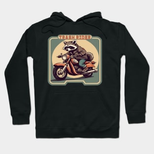 Raccoon on motorcycle Hoodie